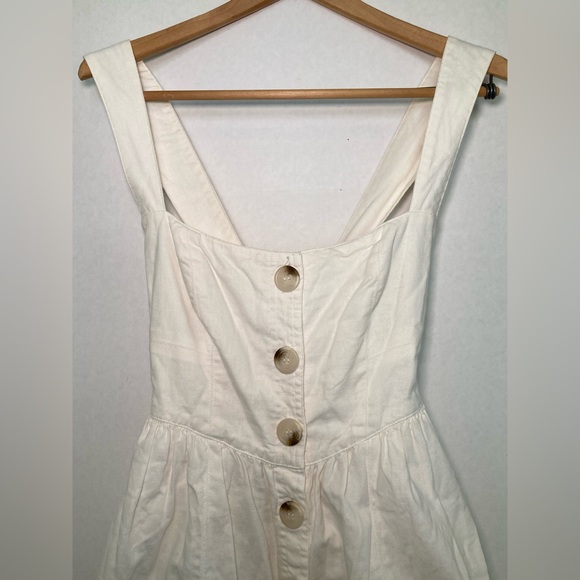Free People 🟣 GUC Size 6 Carolina White Button-Up Mini Dress **note - Picture 4 of 16